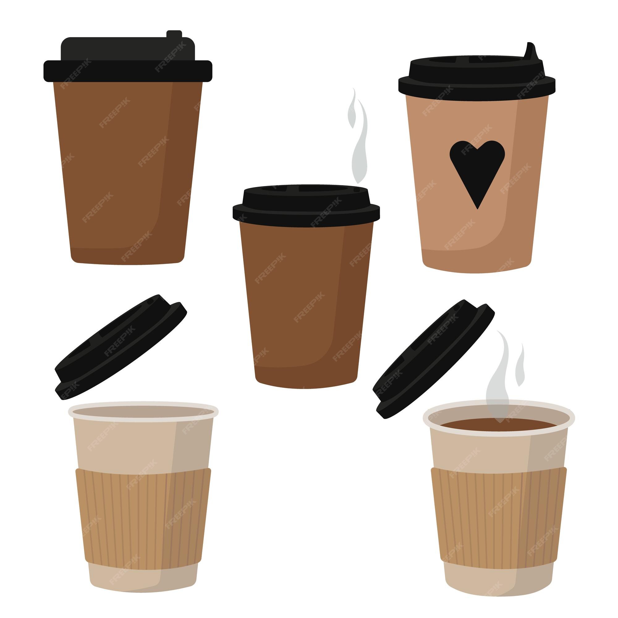 Premium Vector | Coffee cardboard cups