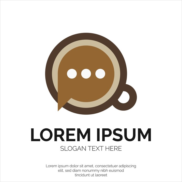 커피와 채팅 로고 디자인
