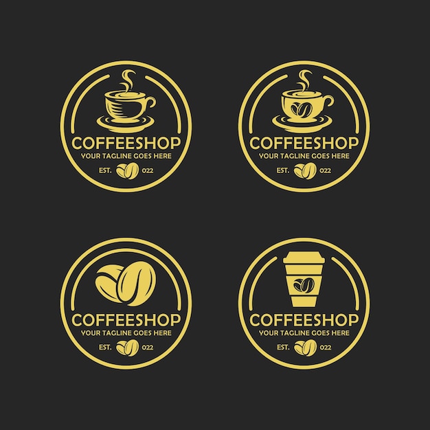 Insieme del logo della braciola di caffè