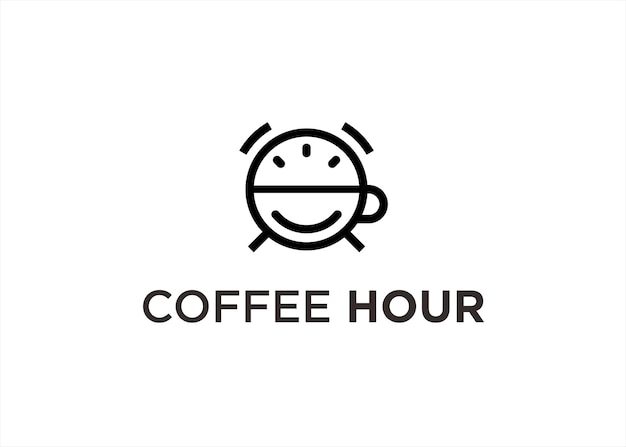 coffee clock logo design vector template