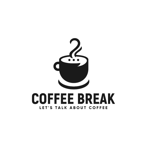 Vector coffee coffee break and chat symbol logo inspiration for cafe coffee shop