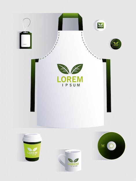 Vector coffee, corporate identity template on white