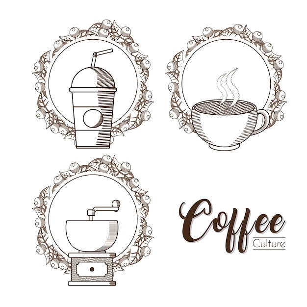 Coffee culture emblems