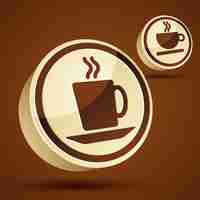 Vector coffee cup 3d vector icon