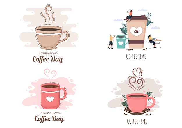 Coffee cup background vector flat design