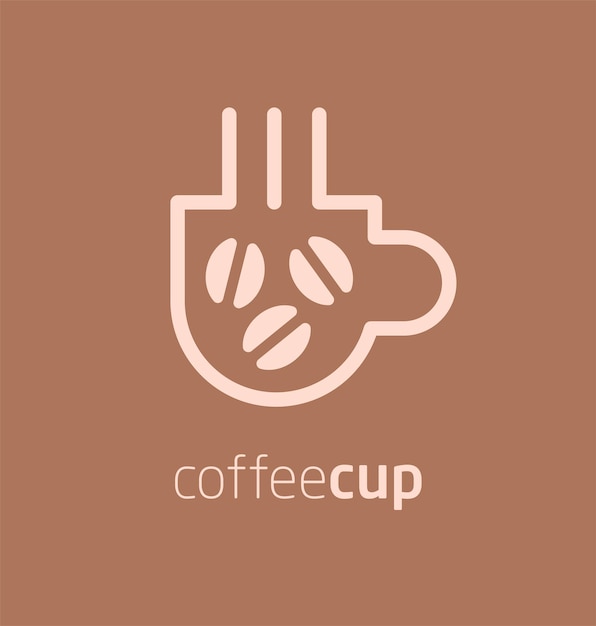 Coffee cup beans logo