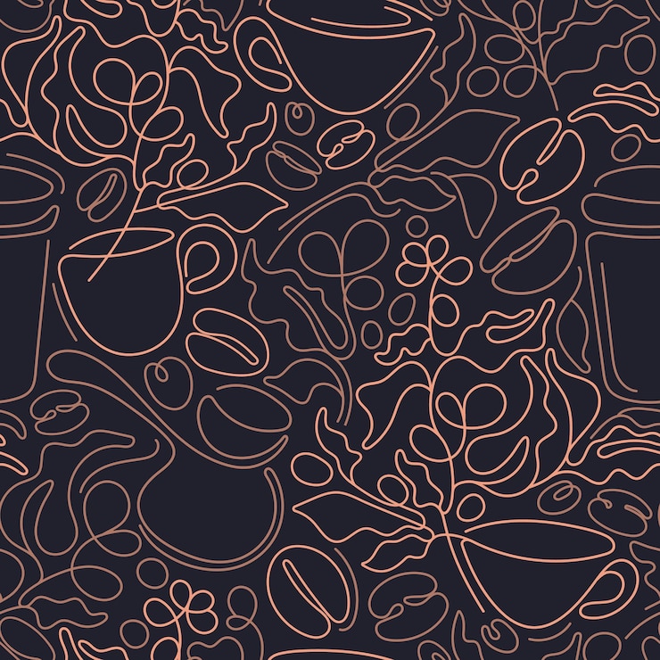 Vector coffee cup beans vector abstract line background