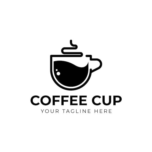 Coffee cup cafe logo icon vector