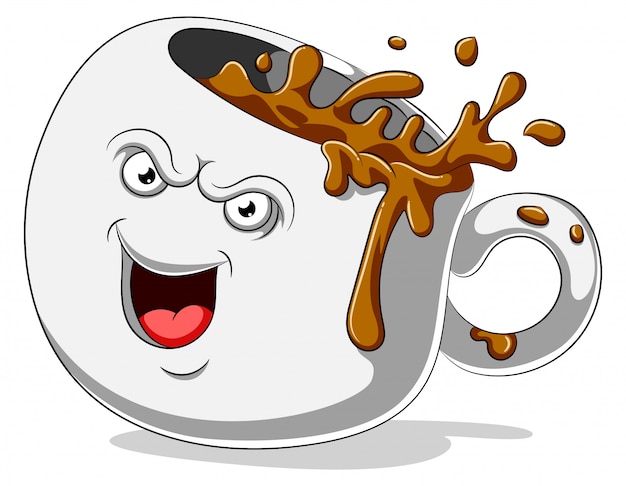 Personaggio dei cartoni animati di tazza di caffè dell'illustrazione