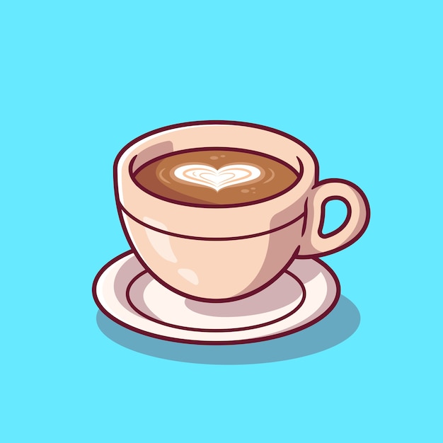 Coffee Cup Cartoon Icon Illustration. Food And Drink Icon Concept Isolated  . Flat Cartoon Style