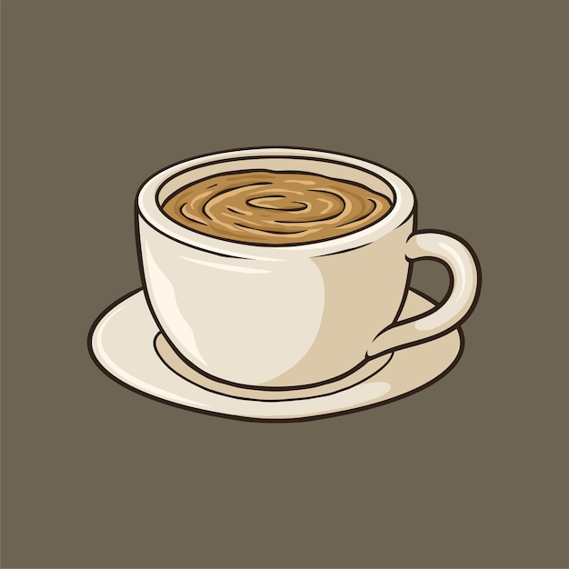 Illustrazione di vettore del fumetto della tazza di caffè