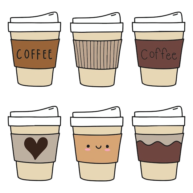 Vector coffee cup cartoon