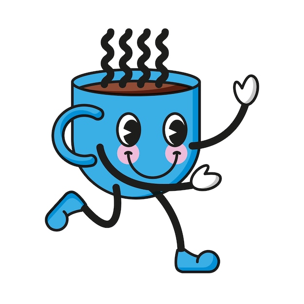 Coffee cup character cartoon