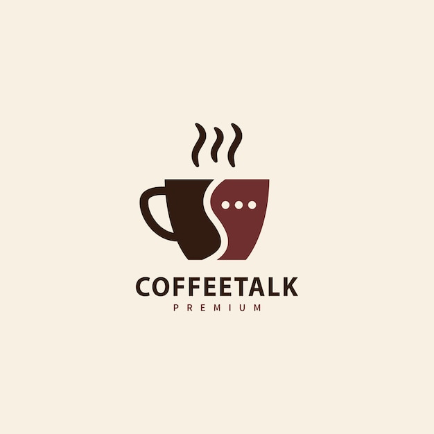 Design del logo per chiacchierare con la tazza di caffè per la tua attività di caffetteria o per tutte le tue idee2