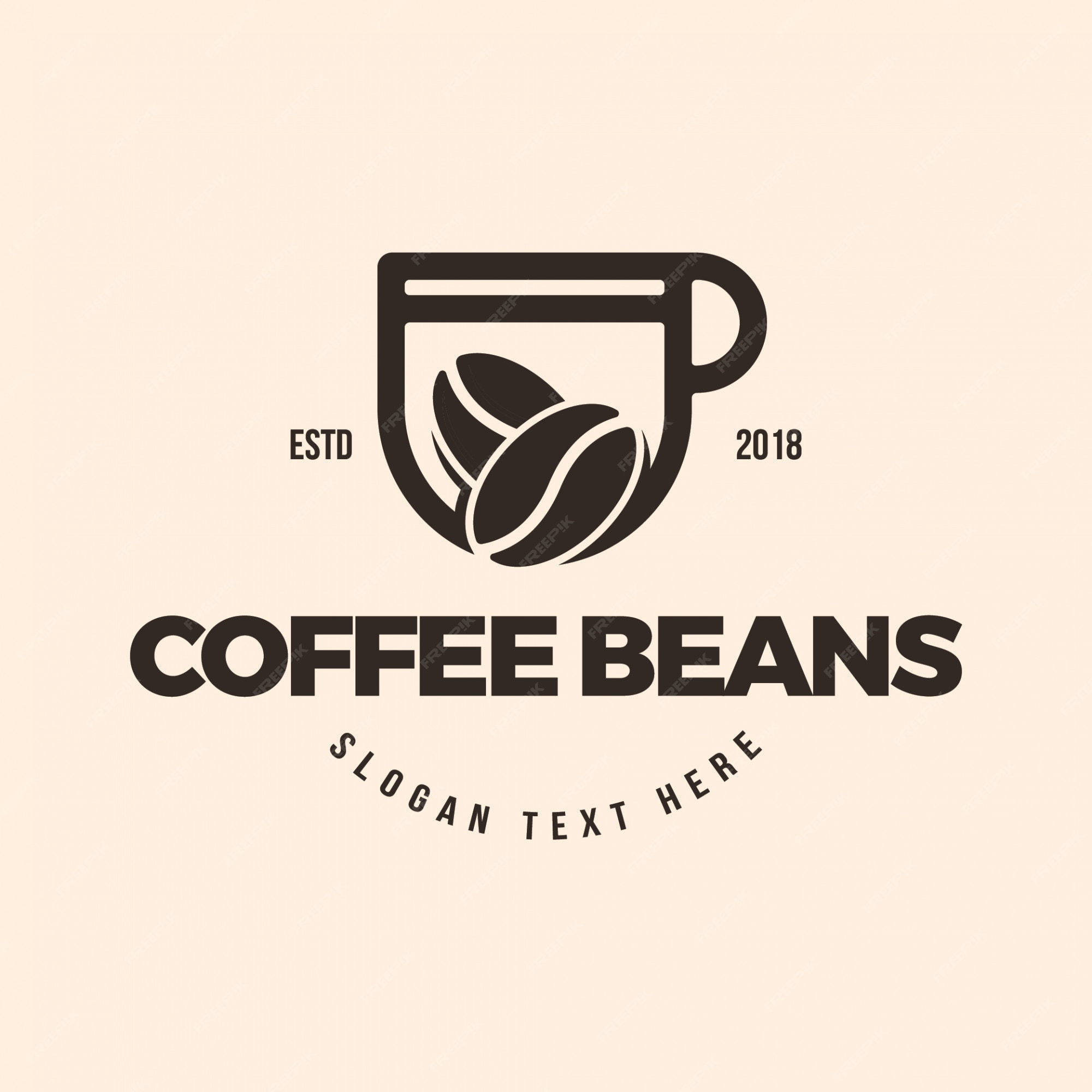 Premium Vector | Coffee cup and coffee beans logo illustration ...