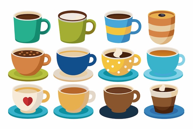 coffee cup color art illustration for cookbook