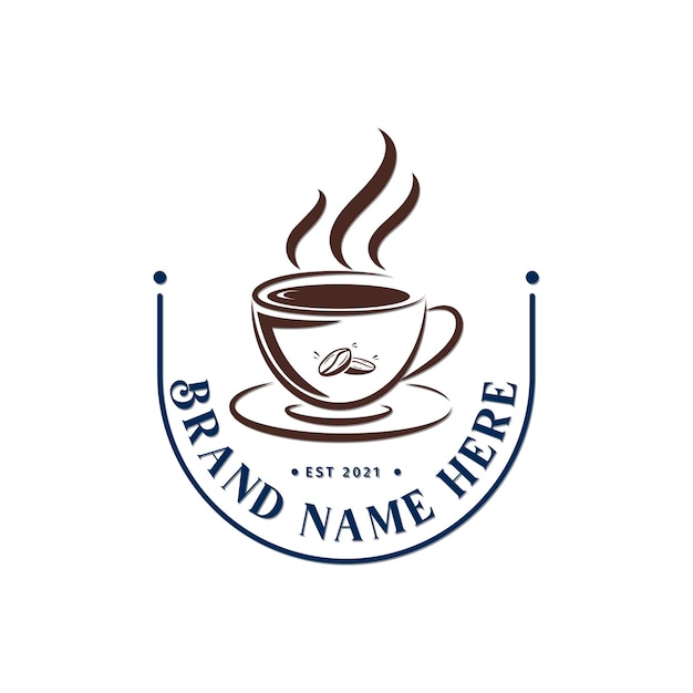 Vector coffee cup company logo design coffee resturant logo branding