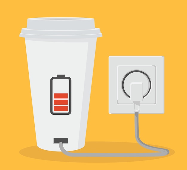コーヒーカップ 。エネルギーベクトルの設計コンセプト