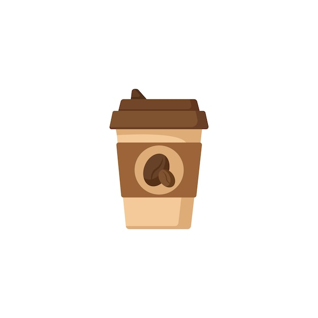 Coffee cup flat icon on white background