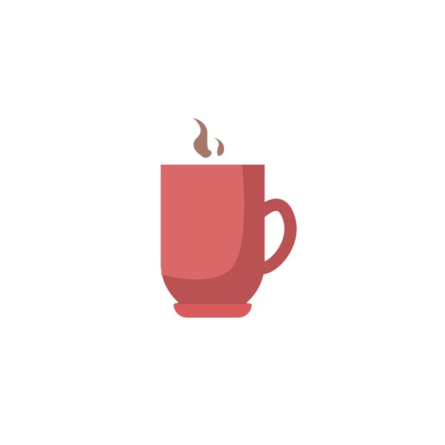 Coffee cup flat illustration on white background