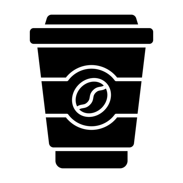 Coffee Cup Glyph Solid Black Illustration