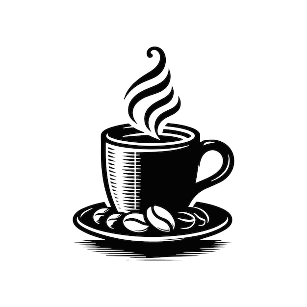 coffee cup hot drink silhouette vector icon isolated on a white background vector illustration