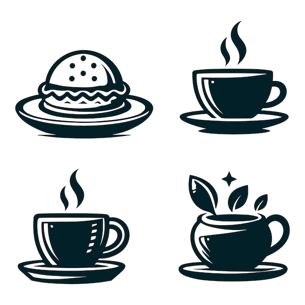 Coffee cup icon set