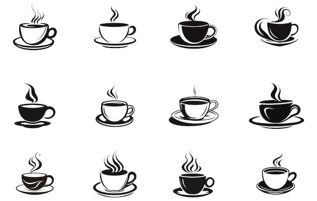 coffee cup icon vector illustrationcoffee and tea cup set