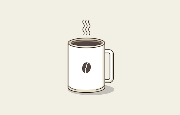 значок чашки кофе вектор знак линии горячий кофе