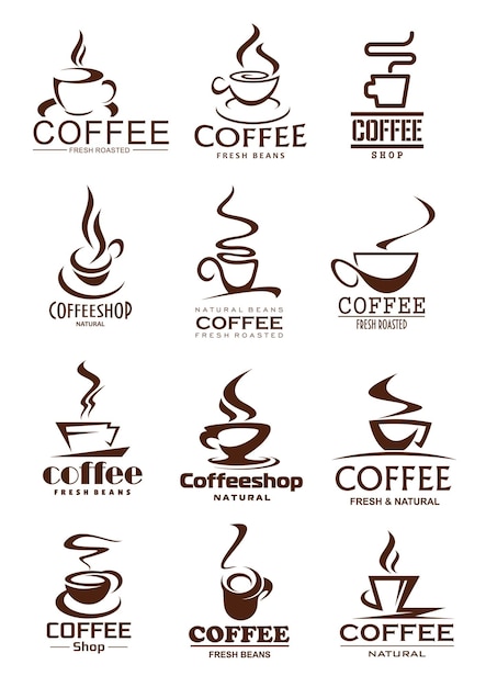 Coffee cup icons for coffeeshop and cafe design