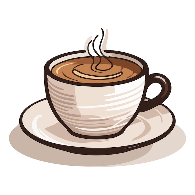 Vector coffee cup image cute image of coffee cup with aromatic steam