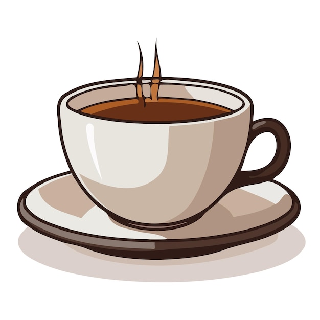 コーヒーカップイメージ 香りのよい湯気の立つコーヒーカップのかわいいイメージ