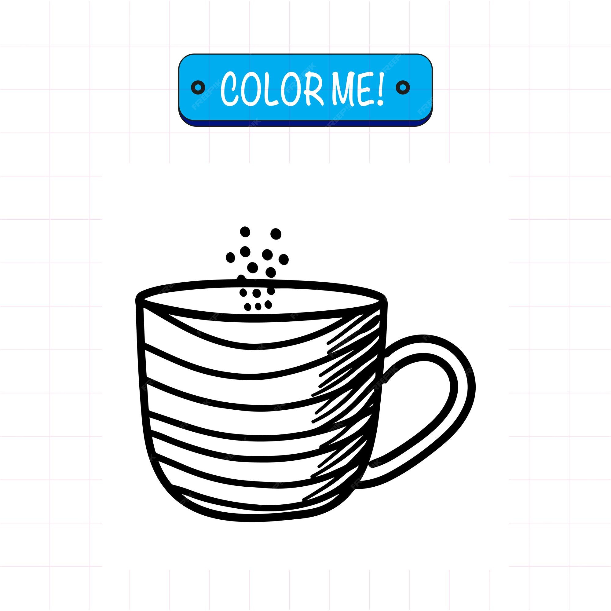 Premium Vector  Coloring page of a cup for kids education and