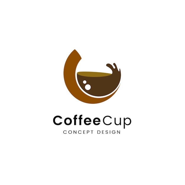 Vector coffee cup logo coffee shop modern logo coffee corner illustration letter c logo for coffee cup