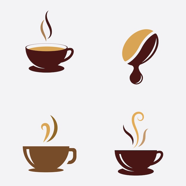 Vettore tazza da caffè logo caffetteria icona vettoriale design