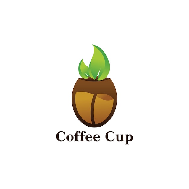 Vector coffee cup logo design with gradient