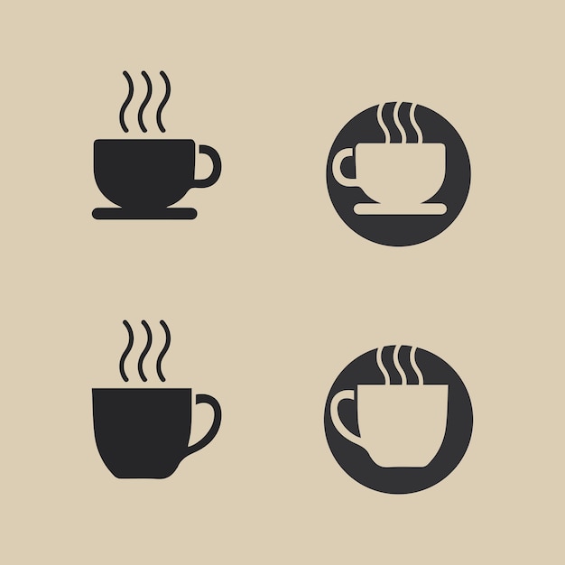 coffee cup logo hot drink coffe and tea icon  template vector icon design