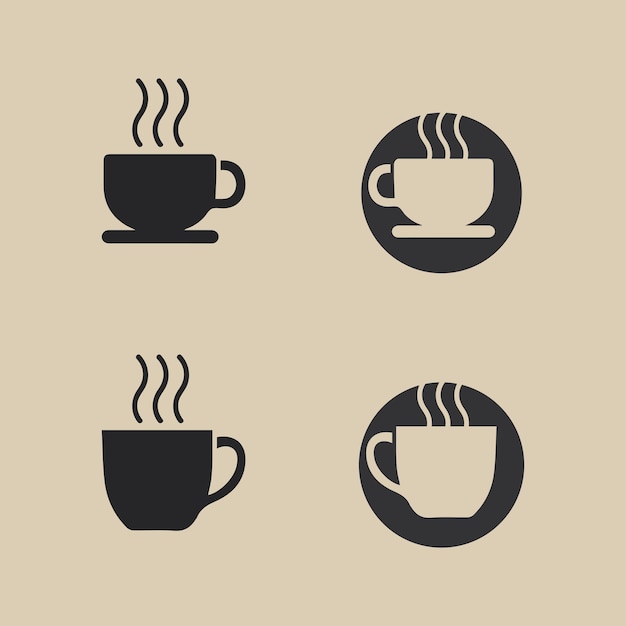 Coffee cup Logo hot drink coffe and tea icon  Template vector icon design