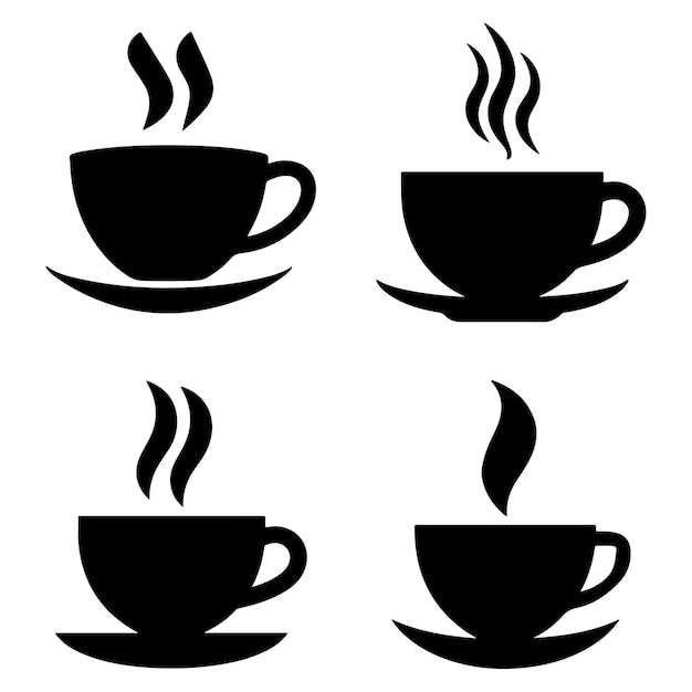 coffee cup for logo icon set vector on white background
