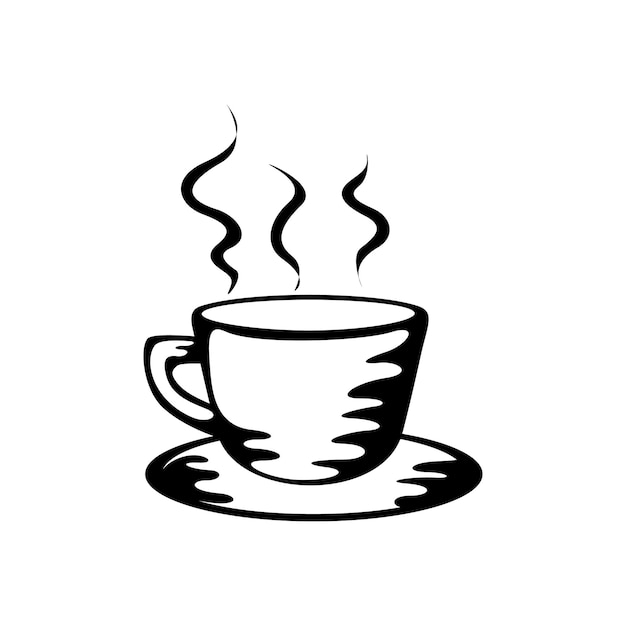Иллюстрация логотипа кофейной чашки изолированный векторный знак