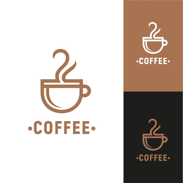 Vector coffee cup logo inspiration hot bean cafe