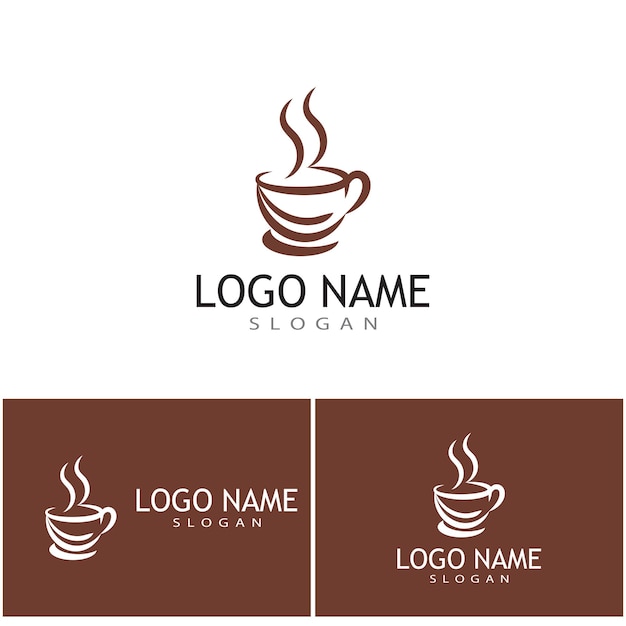 Disegno dell'icona di vettore del modello di logo della tazza di caffè