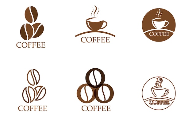 Vettore disegno dell'icona di vettore del modello di logo della tazza di caffè