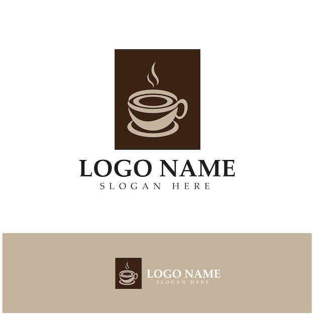 Coffee cup Logo Template vector icon illustration design