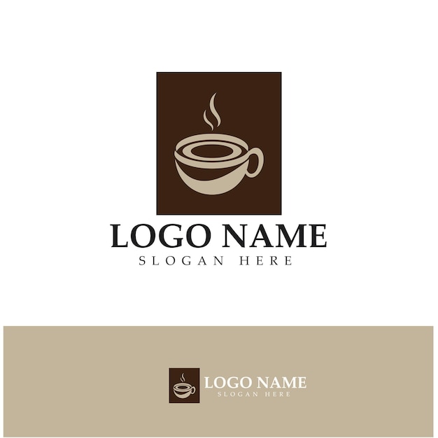 Coffee cup Logo Template vector icon illustration design