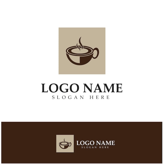 Coffee cup Logo Template vector icon illustration design