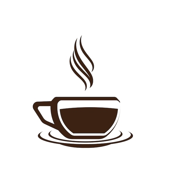 Disegno dell'illustrazione dell'icona di vettore del modello di logo della tazza di caffè