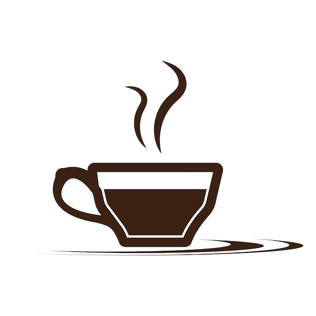 Disegno dell'illustrazione dell'icona di vettore del modello di logo della tazza di caffè