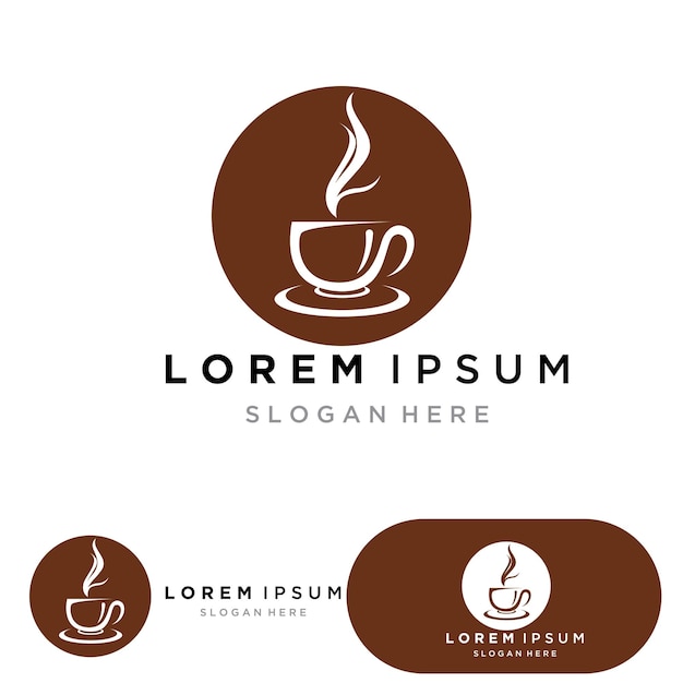 Coffee cup logo template vector icon illustration design