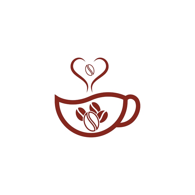 Значок вектора логотипа кофейной чашки